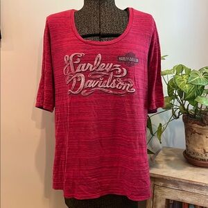 Harley-Davidson Women's Heathered Red T-shirt 1X